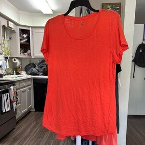 Crown & Ivy Relaxed Orange Red Short Sleeve T-Shirt